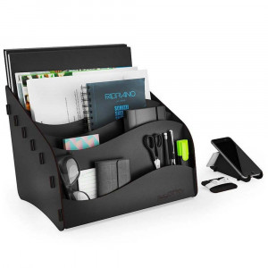 Organizator prntru birou Wavy, MDF, 34x27x27, negru