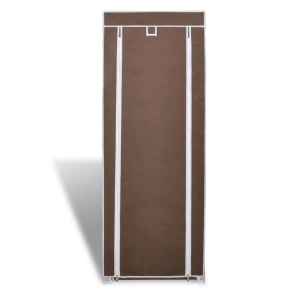 Pantofar dulap textil pentru incaltaminte cu 9 rafturi de depozitare, maro