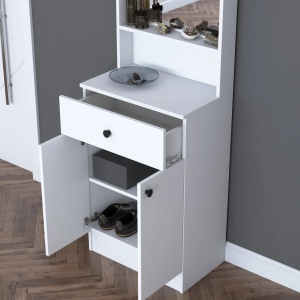 Pantofar modern cu oglinda, alb, P6
