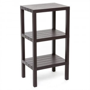 Raft modular organizator cu 3 etajere, aspect de lemn stratificat, maro