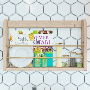 Raft organizator din lemn pentru carti si caiete, Montessori