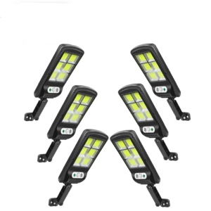 Set de 6 lampi solare de perete cu senzor de miscare, panou extern, 120 LED COB, 4 moduri - Img 1