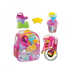 Set jucarii cu ghiozdan pentru joaca in nisip, Barbie