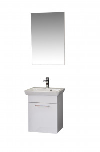 Set mobilier baie cu lavoar, corp lavoar si oglinda, Andia, alb