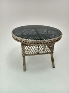 Set mobilier de gradina - terasa, cu 4 fotolii si masa cu geam, ratan sintetic Wintec, Rhythm
