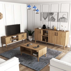 Set mobilier sufragerie trei piese, Porto, stejar - Img 1