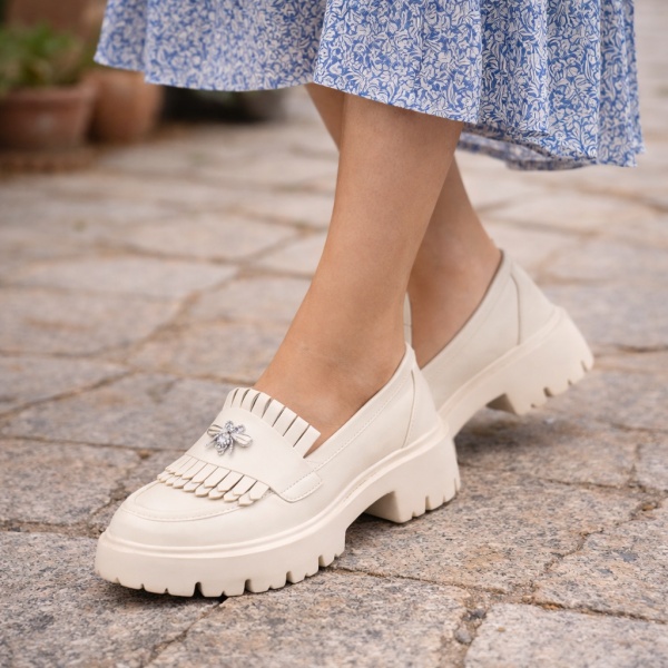 Pantofi Casual Adela Beige