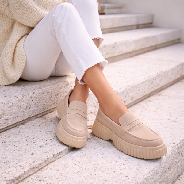 Pantofi Piele Naturala Cataleya2 Beige