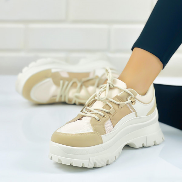 Pantofi Sport Dama Khaki din Piele Ecologica Rania
