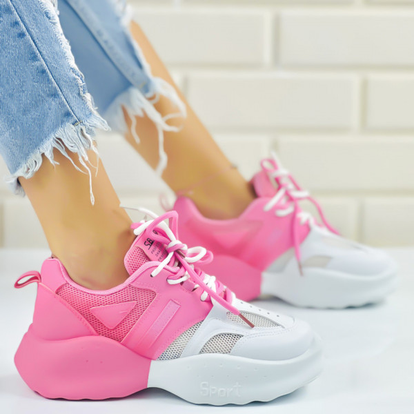 Pantofi Sport Dama Rosii din Piele Ecologica Cenaty