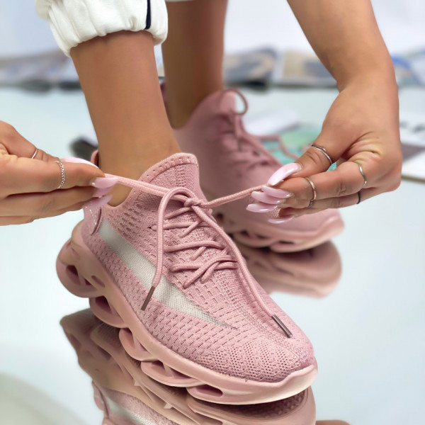 Pantofi Sport Dama Roz din Material Textil Sima