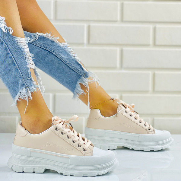 Pantofi Sport Dama Roz din Piele Ecologica Milana