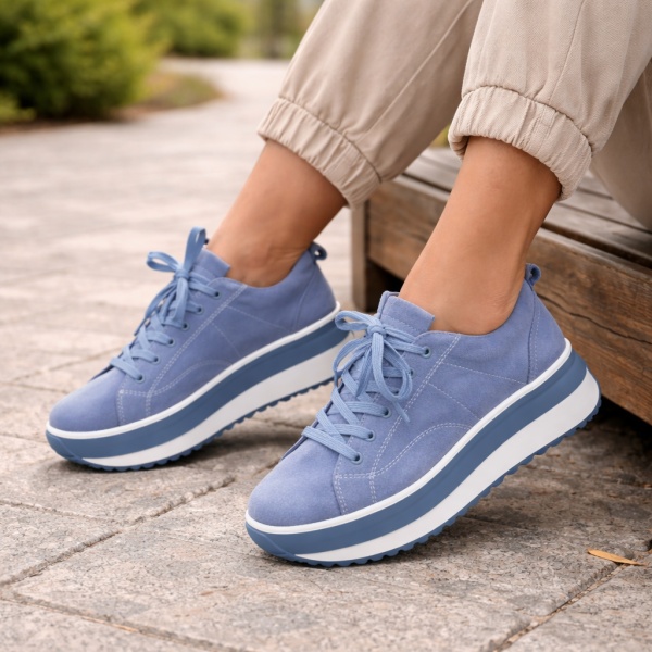 Pantofi Sport Piele Naturala Keiko Blue