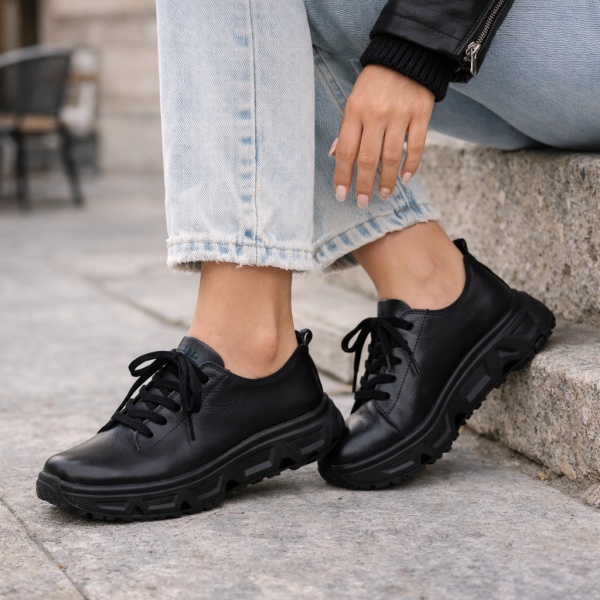 Pantofi Sport Piele Naturala Rosalia Black