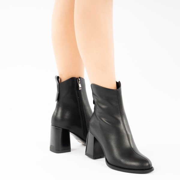 Botine Piele Naturala Stuart Black
