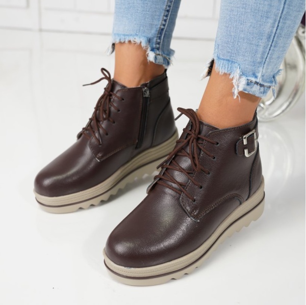 Ghete Piele Naturala Ania Brown