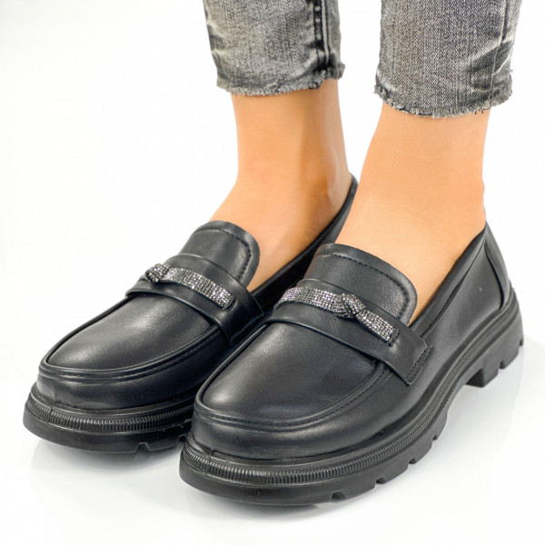 Pantofi Casual Dama Negri din Piele Ecologica Suzet