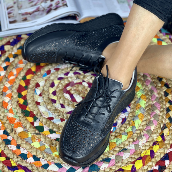 Pantofi Casual Dama Negri din Piele Naturala Samia