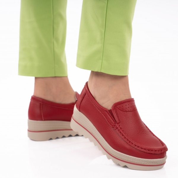 Pantofi Piele Naturala Adriana3 Red