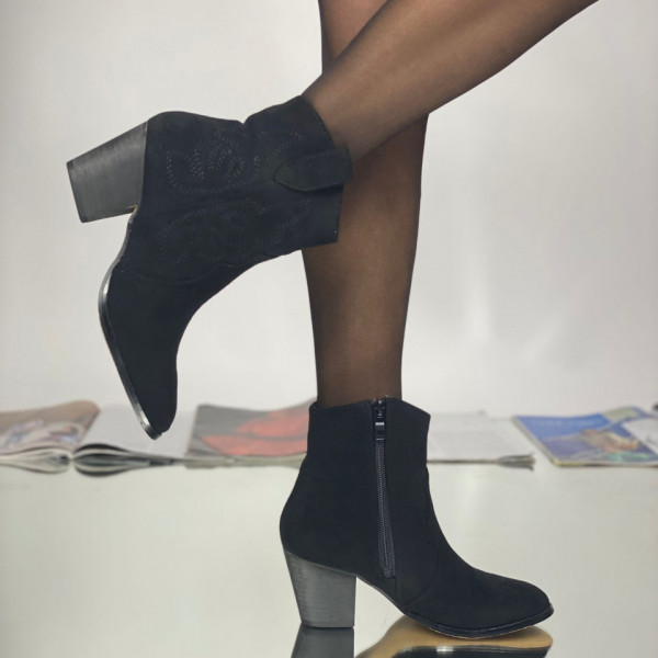 Botine Dama Negre din Piele Ecologica Saja