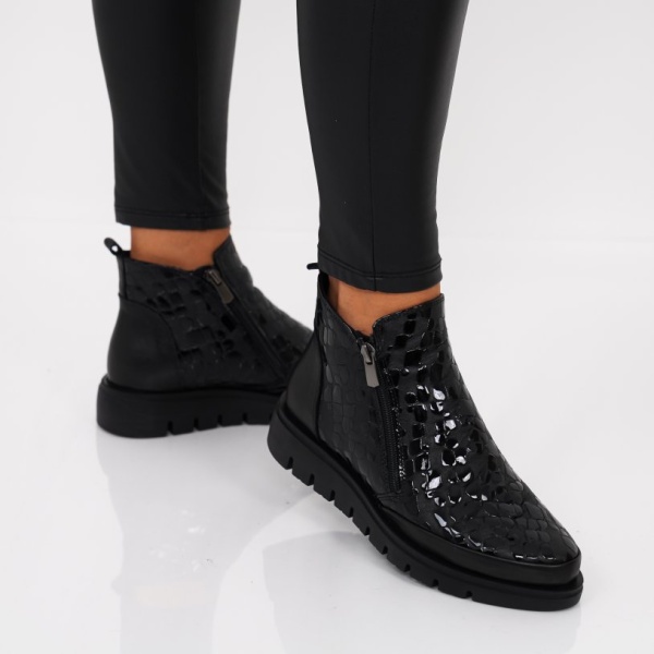 Ghete Piele Naturala Andrada Black