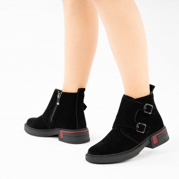 Ghete Piele Naturala Ayame Black