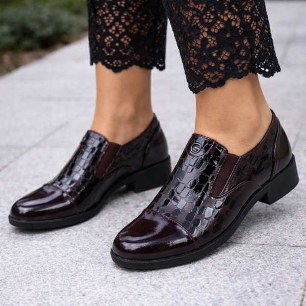 Pantofi Casual Alena Bordo