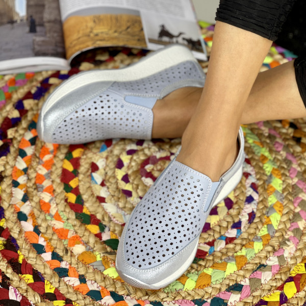 Pantofi Casual Dama Albastri din Piele Naturala Zori