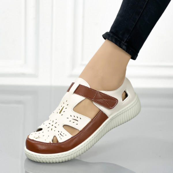Pantofi Casual Dama Bej din Piele Ecologica Sayen