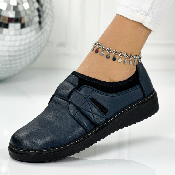 Pantofi Casual Dama Bleumarin din Piele Ecologica Leodo