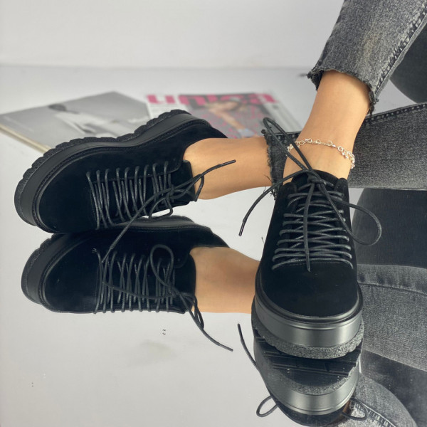 Pantofi Casual Dama Negri din Piele Ecologica Suki