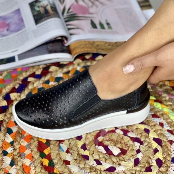 Pantofi Casual Dama Negri din Piele Naturala Rima
