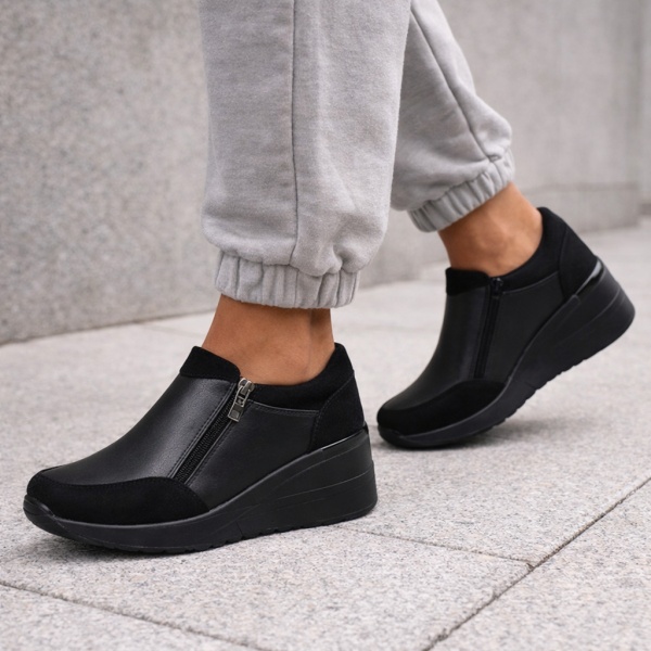 Pantofi Piele Naturala Angeni Black