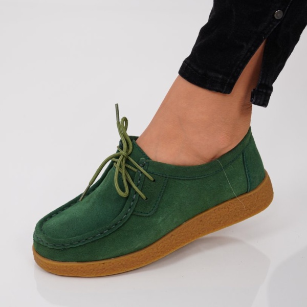 Pantofi Piele Naturala Iris Green