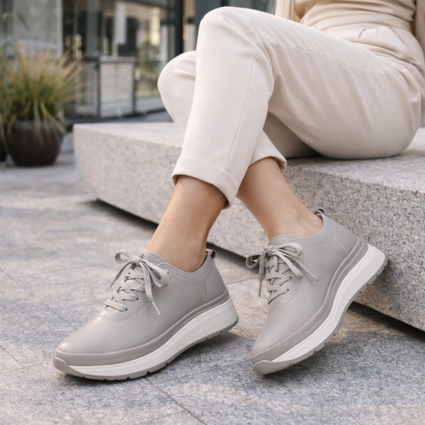 Pantofi Piele Naturala Ramona Grey