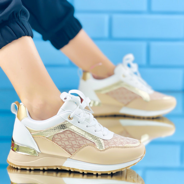 Pantofi Sport Dama Albi din Piele Ecologica Pakaro