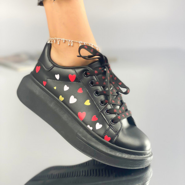 Pantofi Sport Dama Negri din Piele Ecologica Pamela