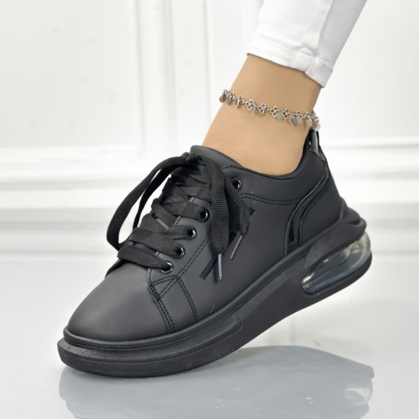 Pantofi Sport Dama Negri din Piele Ecologica Trame II