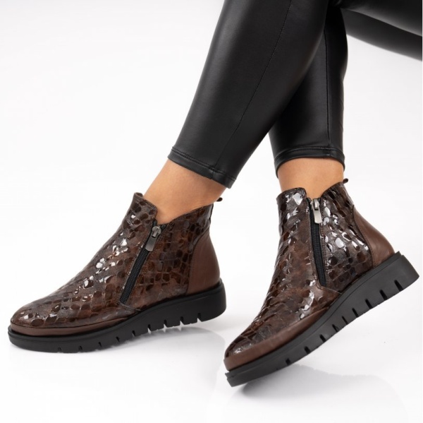 Ghete Piele Naturala Andrada Brown