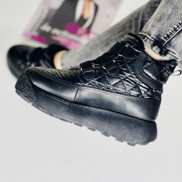 Ghete Sport Dama Imblanite Negre din Piele Ecologica Brianny