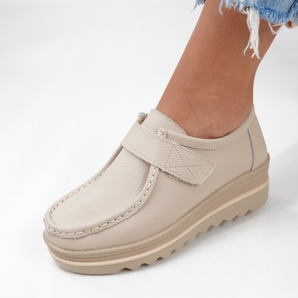 Pantofi Piele Naturala Adriana2 Beige