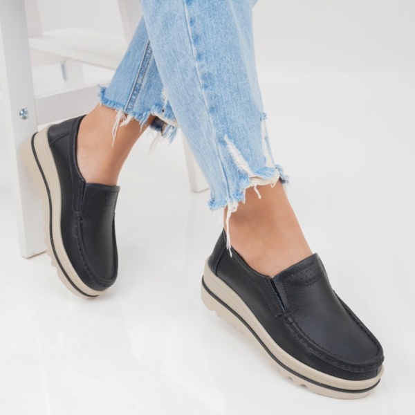 Pantofi Piele Naturala Adriana3 Black