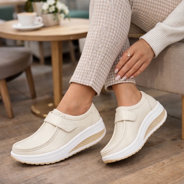 Pantofi Piele Naturala Lulu Beige