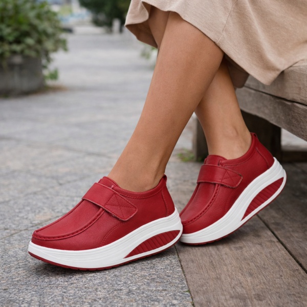 Pantofi Piele Naturala Ragaza Red