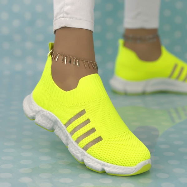 Pantofi Sport Dama Galbeni din Textil Samplia