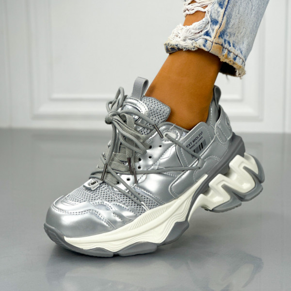 Pantofi Sport Dama Gri din Piele Ecologica Bonolo