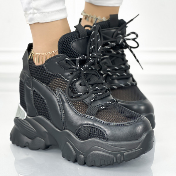 Pantofi Sport Dama Negri din Textil Bizes
