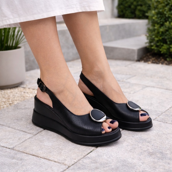 Sandale Piele Naturala Cecina Black