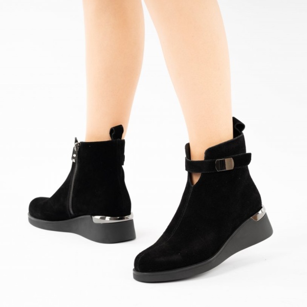 Ghete Piele Naturala Nalia Black