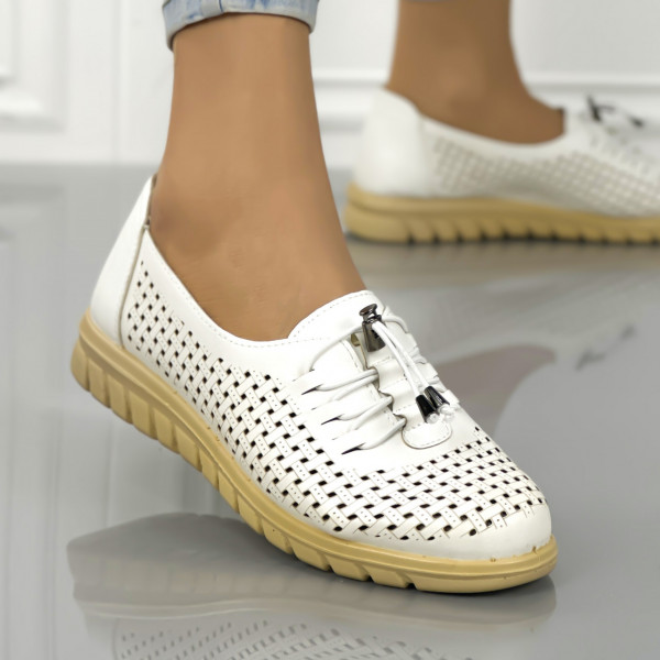 Pantofi Casual Dama Albi din Piele Ecologica Ralyn